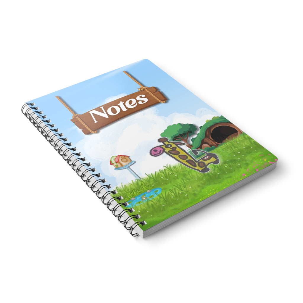 Giraffe Garden Notes Notebook — A5 Wirobound Softcover