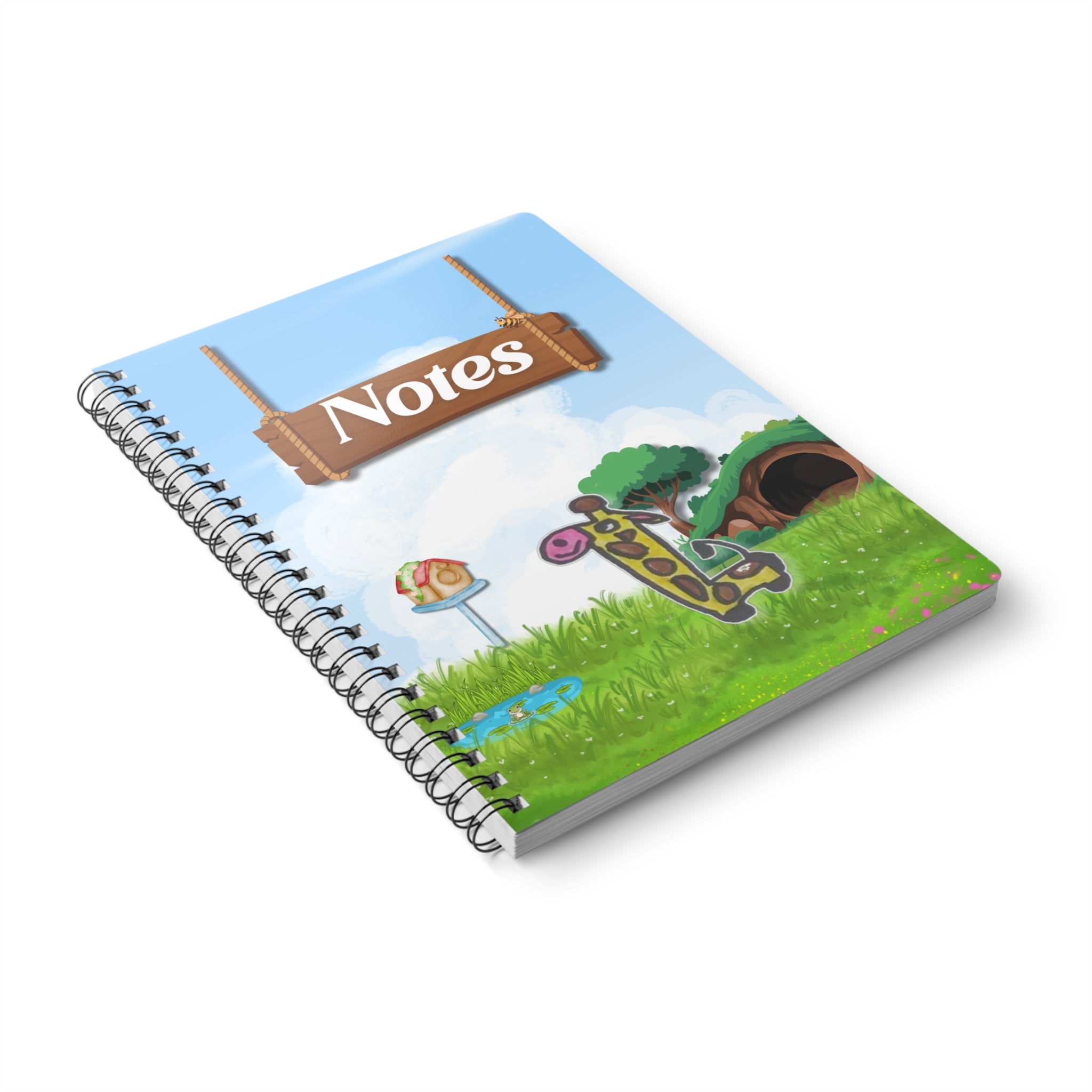 Giraffe Garden Notes Notebook — A5 Wirobound Softcover