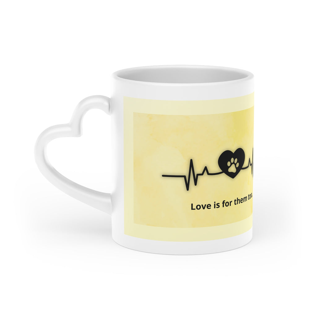 Heart Pet Lover Mug — "My Heart Beats for Them Too" Ceramic Coffee Cup