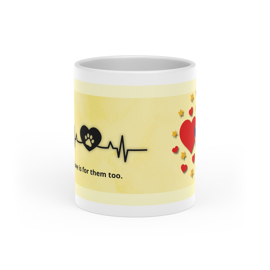Heart Pet Lover Mug — "My Heart Beats for Them Too" Ceramic Coffee Cup