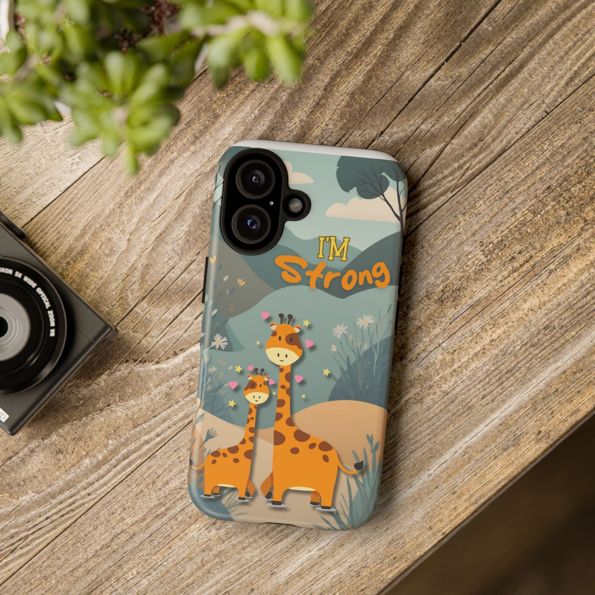 I'm Strong Giraffe Phone Case — Cute Protective iPhone Cover for Kids & Teens