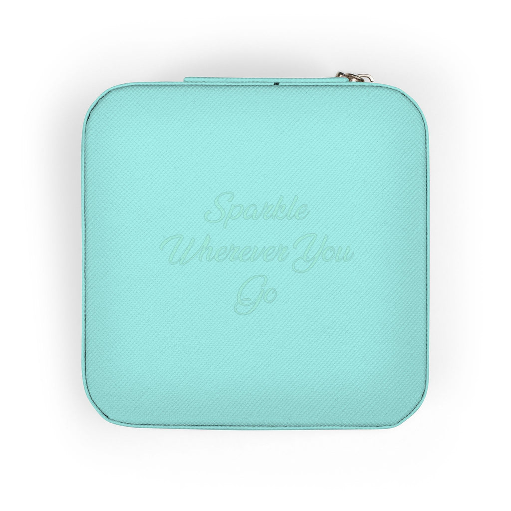 Compact Travel Jewelry Case — Mint Organizer with Ring Slots & Compartments