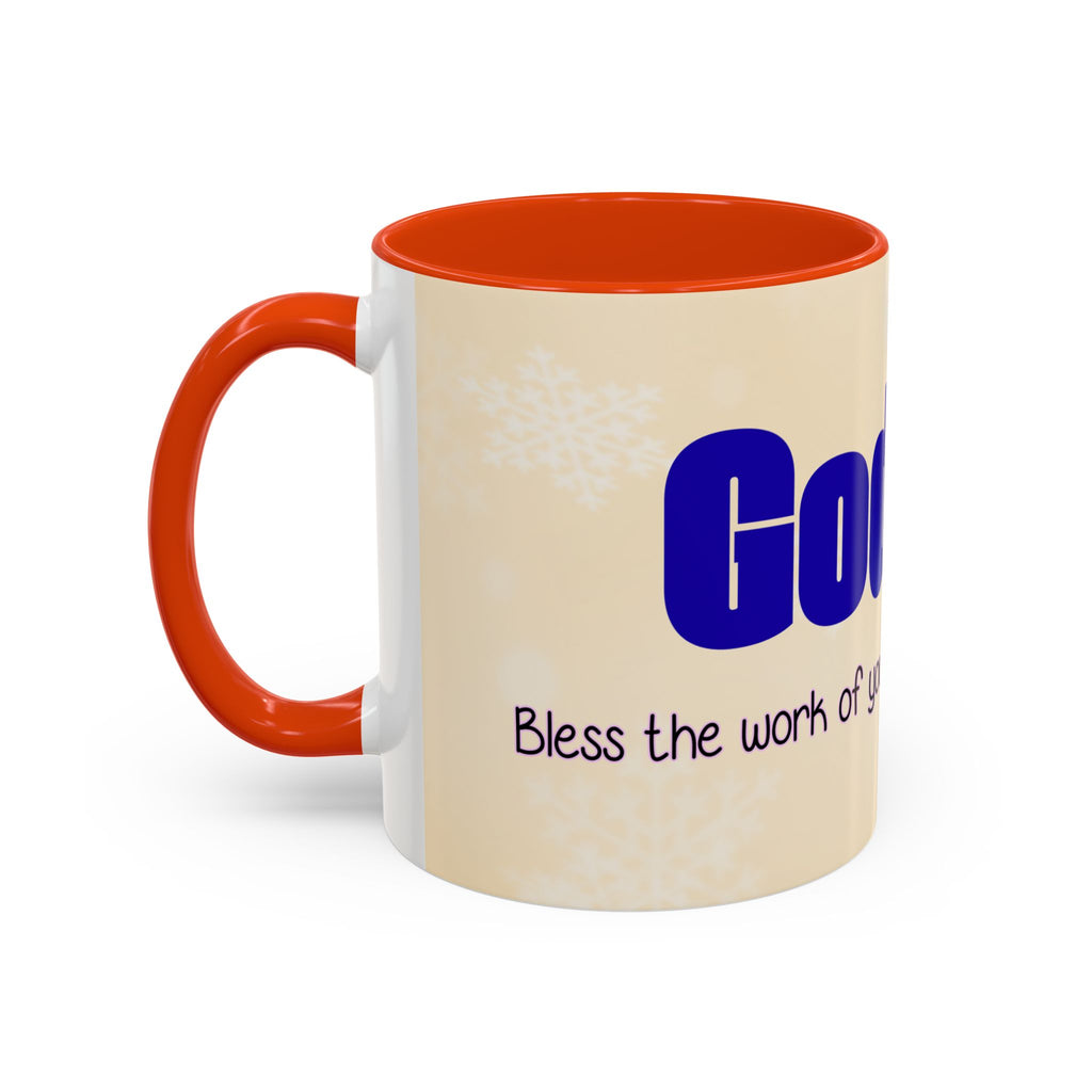 Inspirational God Bless Mug — "God, the Work of Your Hands" Ceramic Coffee Cup (11oz/15oz)