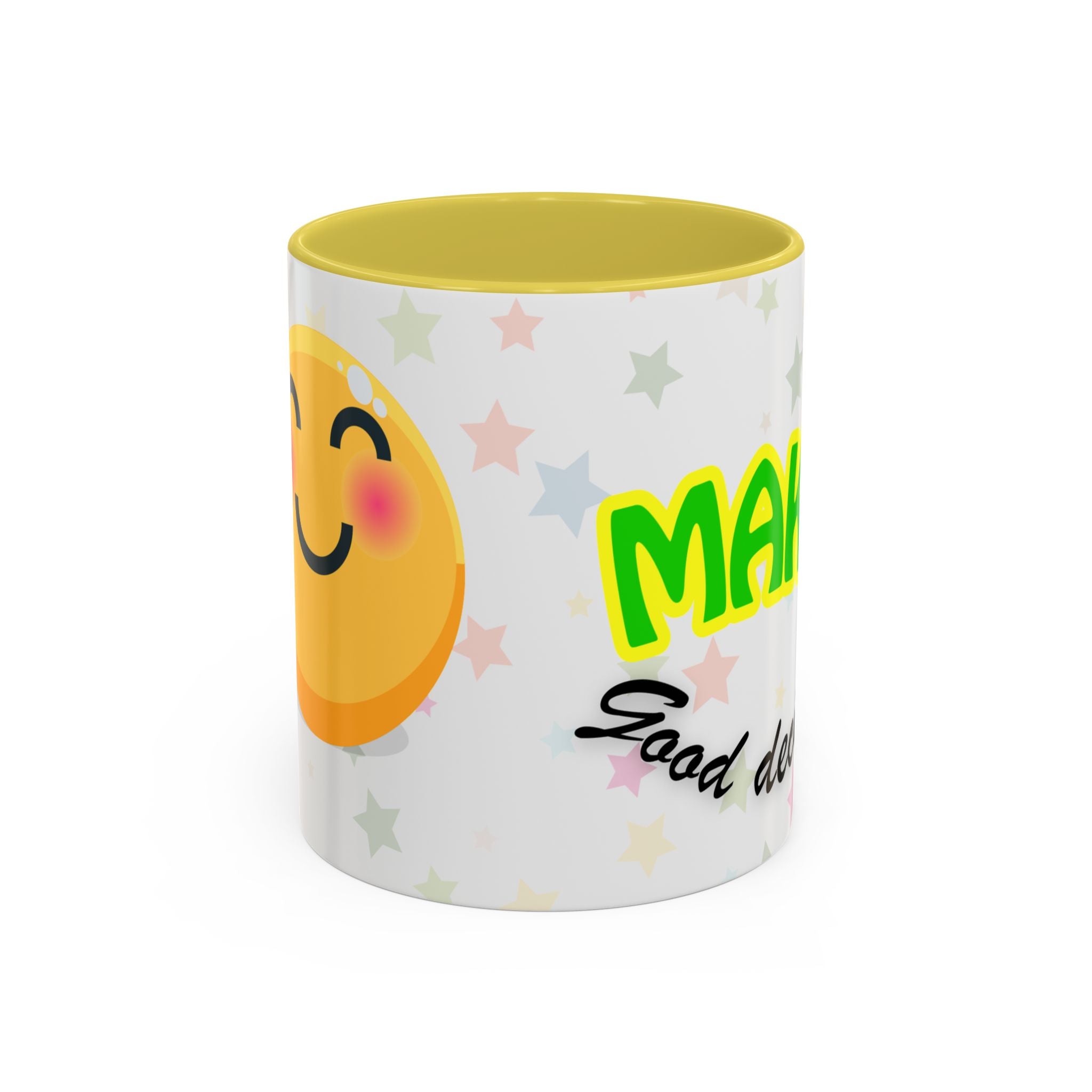 Make Good Decisions Coffee Mug (11oz/15oz) – Cute Smiley Motivational Ceramic Mug