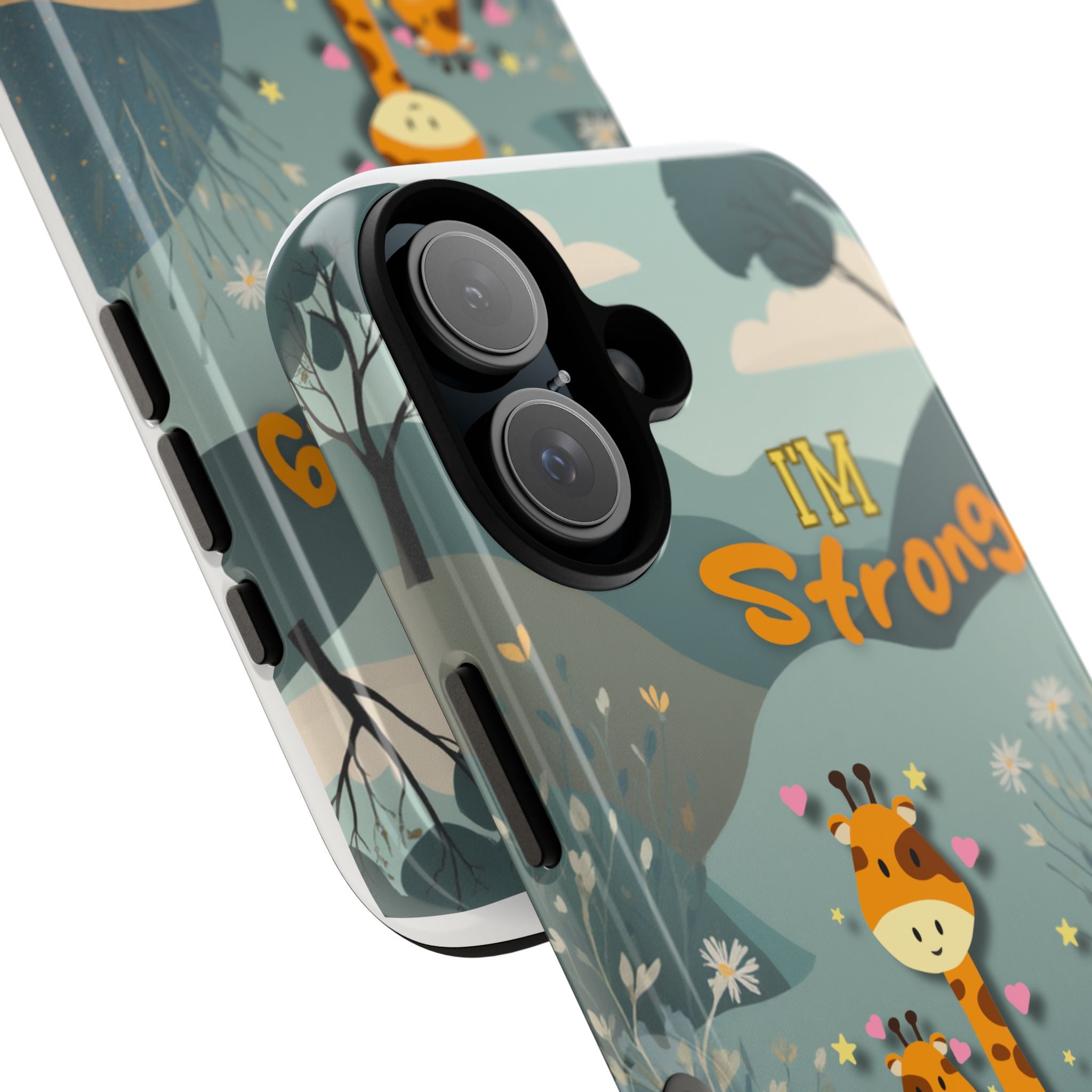 I'm Strong Giraffe Phone Case — Cute Protective iPhone Cover for Kids & Teens