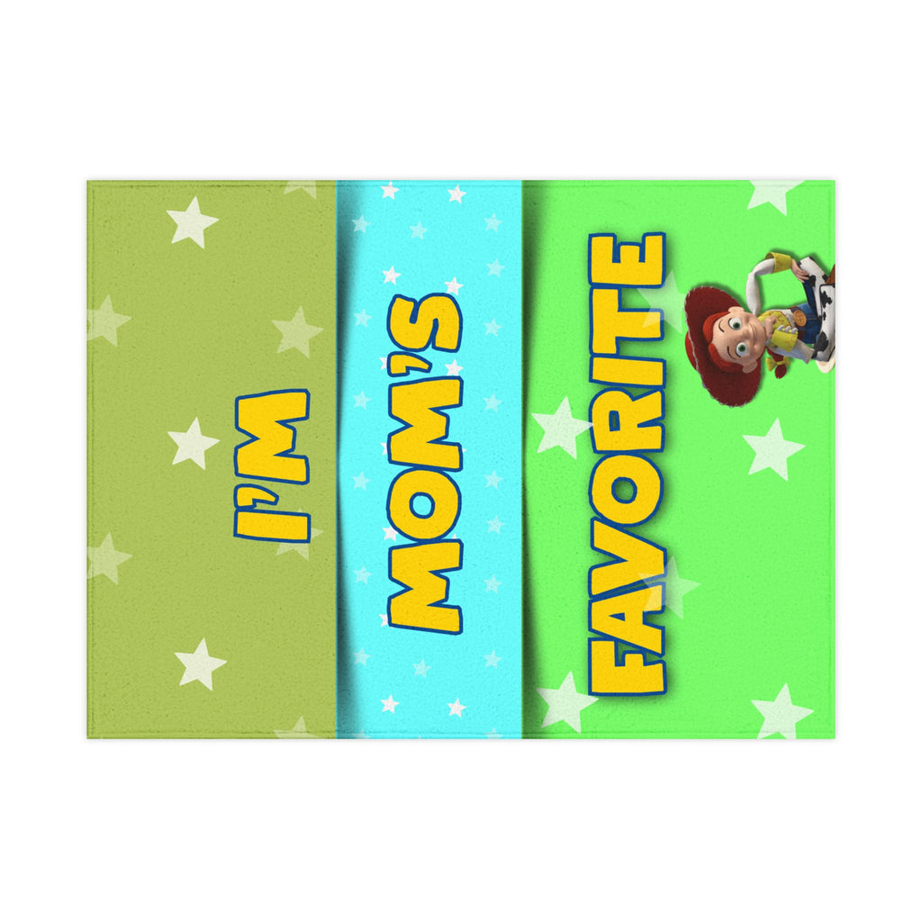 Toddler Blanket – "I'm Mom's Favorite" Cute Cowboy Jessie Design, Soft Baby Shower Gift