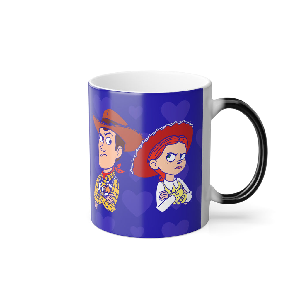 Color-Changing Coffee Mug — Spanish ‘Amor’ Toy Cowboy Design, 11oz