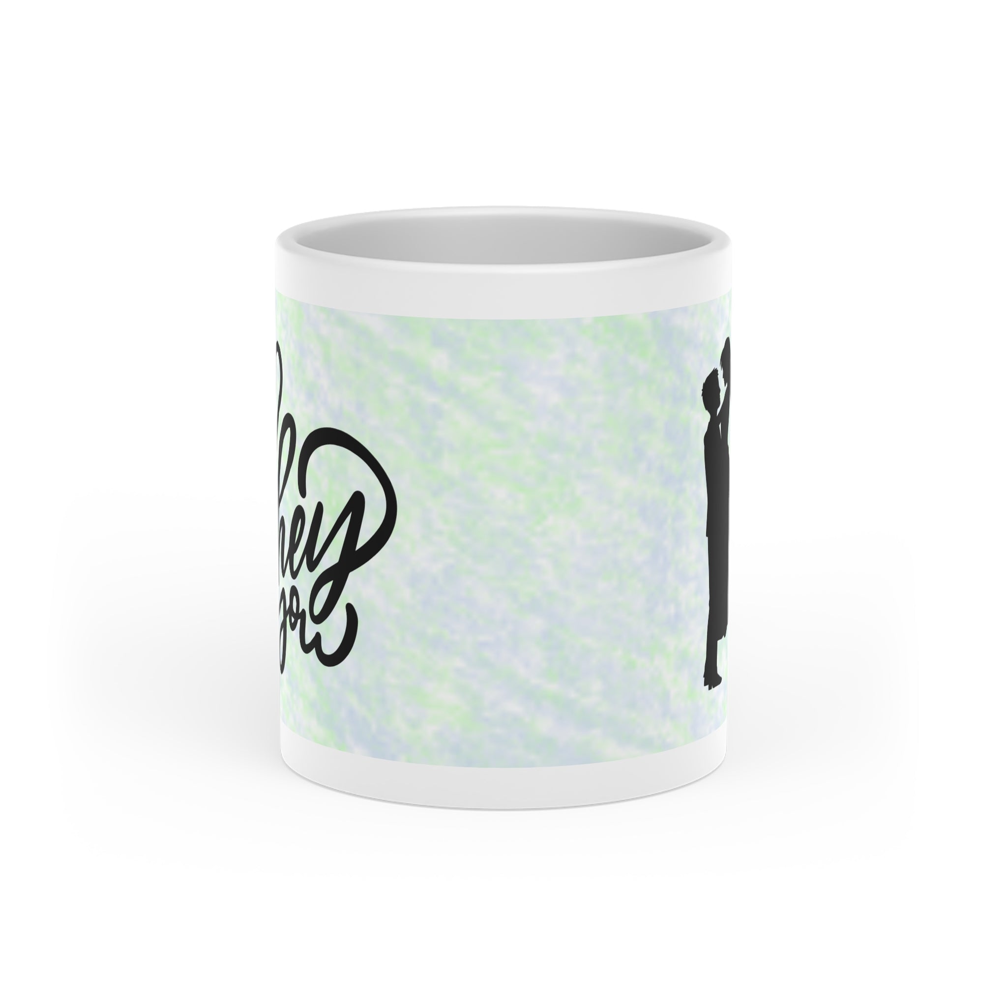 Heart-Shaped Mug — Romantic Couples Coffee Mug with 'Love You' Script, Cute Valentine’s Gift