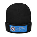 Penguin Winter Beanie — Ribbed Knit Embroidered Hat