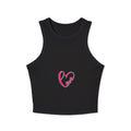 Women's Racer Tank Top — Pink Heart Grid Graphic