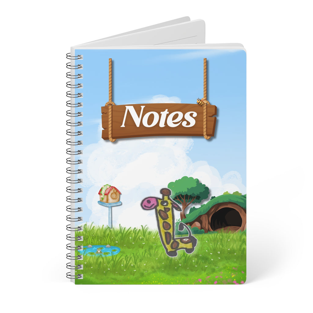 Giraffe Garden Notes Notebook — A5 Wirobound Softcover
