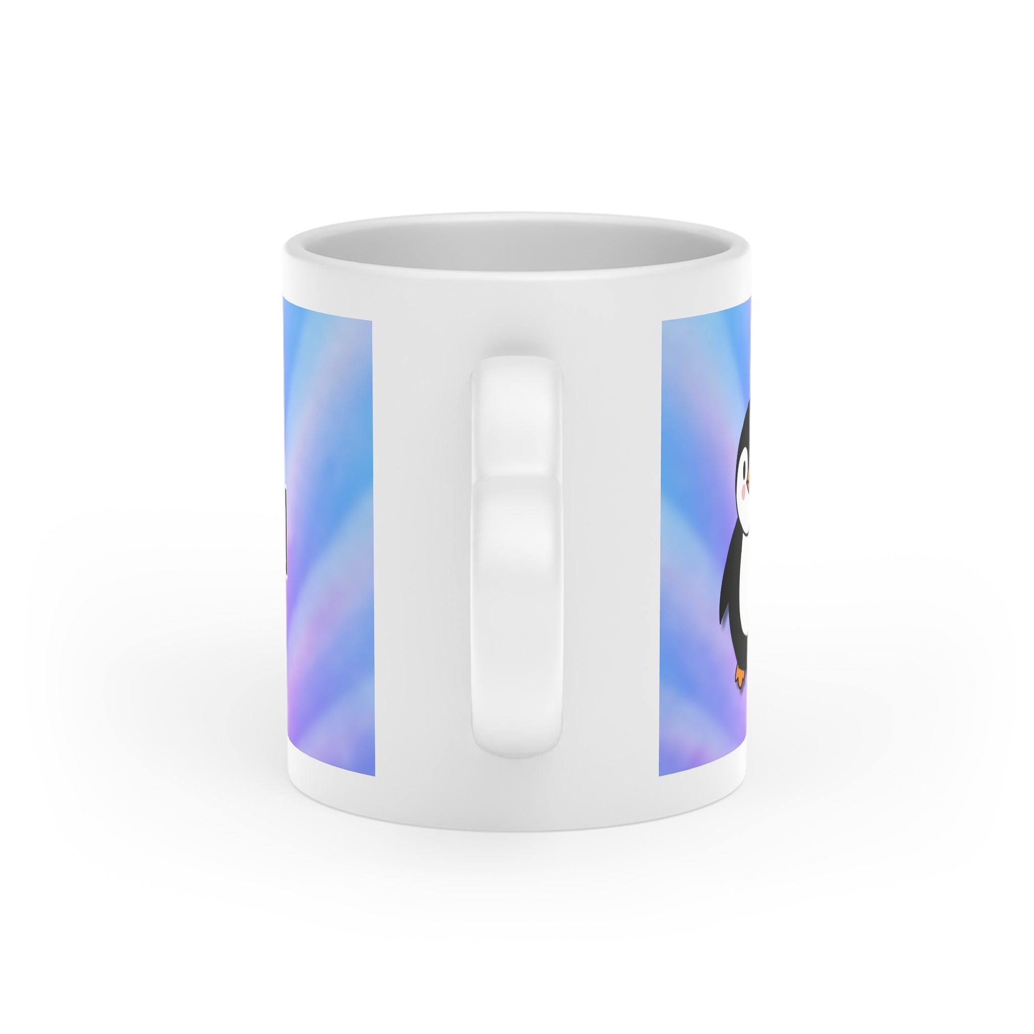 Cute Penguin Love Mug — Heart-Shaped Design, 'Love' Cottagecore Gift