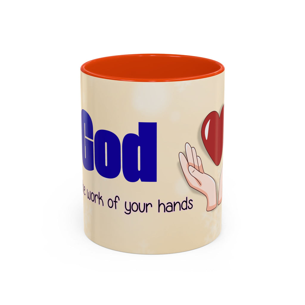 Inspirational God Bless Mug — "God, the Work of Your Hands" Ceramic Coffee Cup (11oz/15oz)