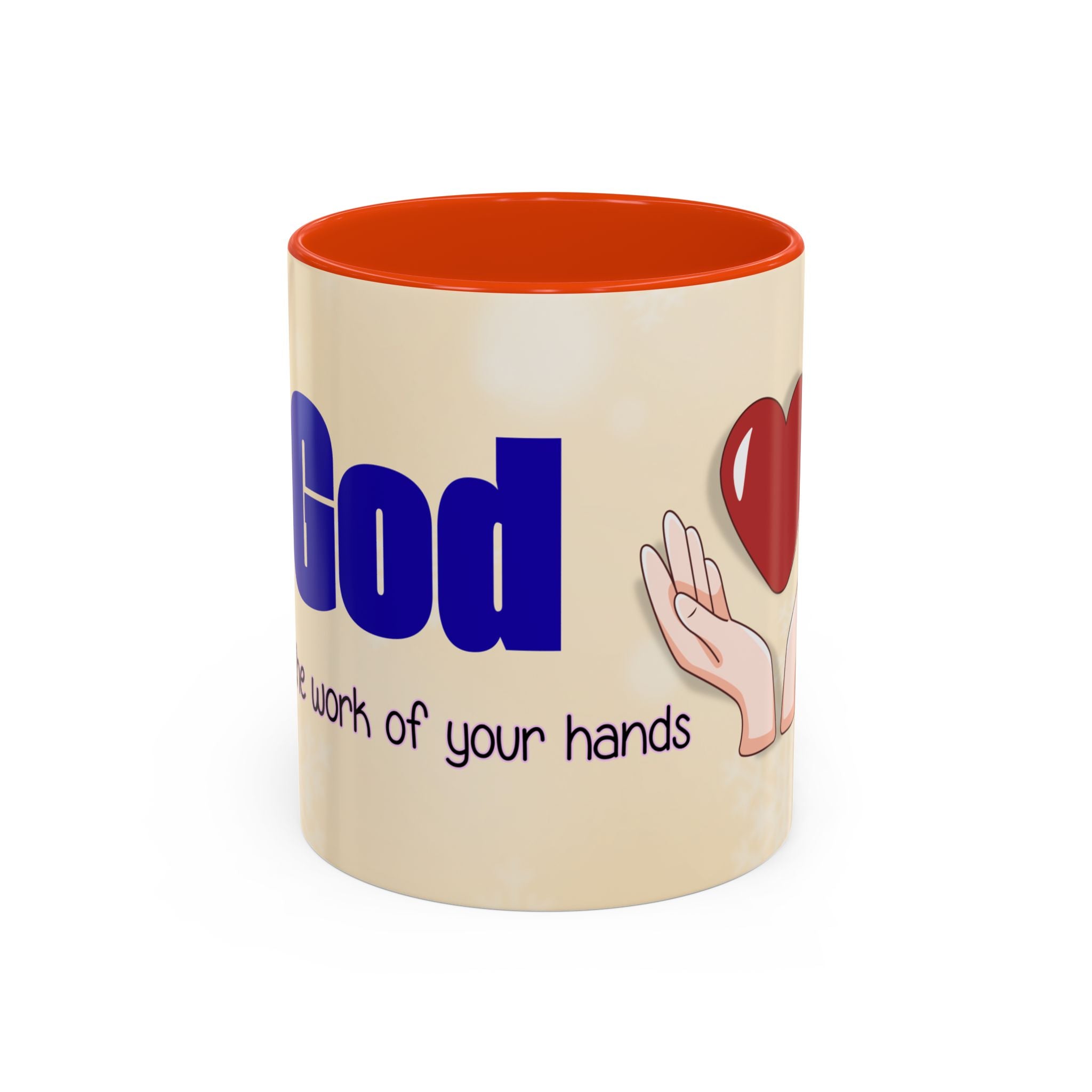 Inspirational God Bless Mug — "God, the Work of Your Hands" Ceramic Coffee Cup (11oz/15oz)