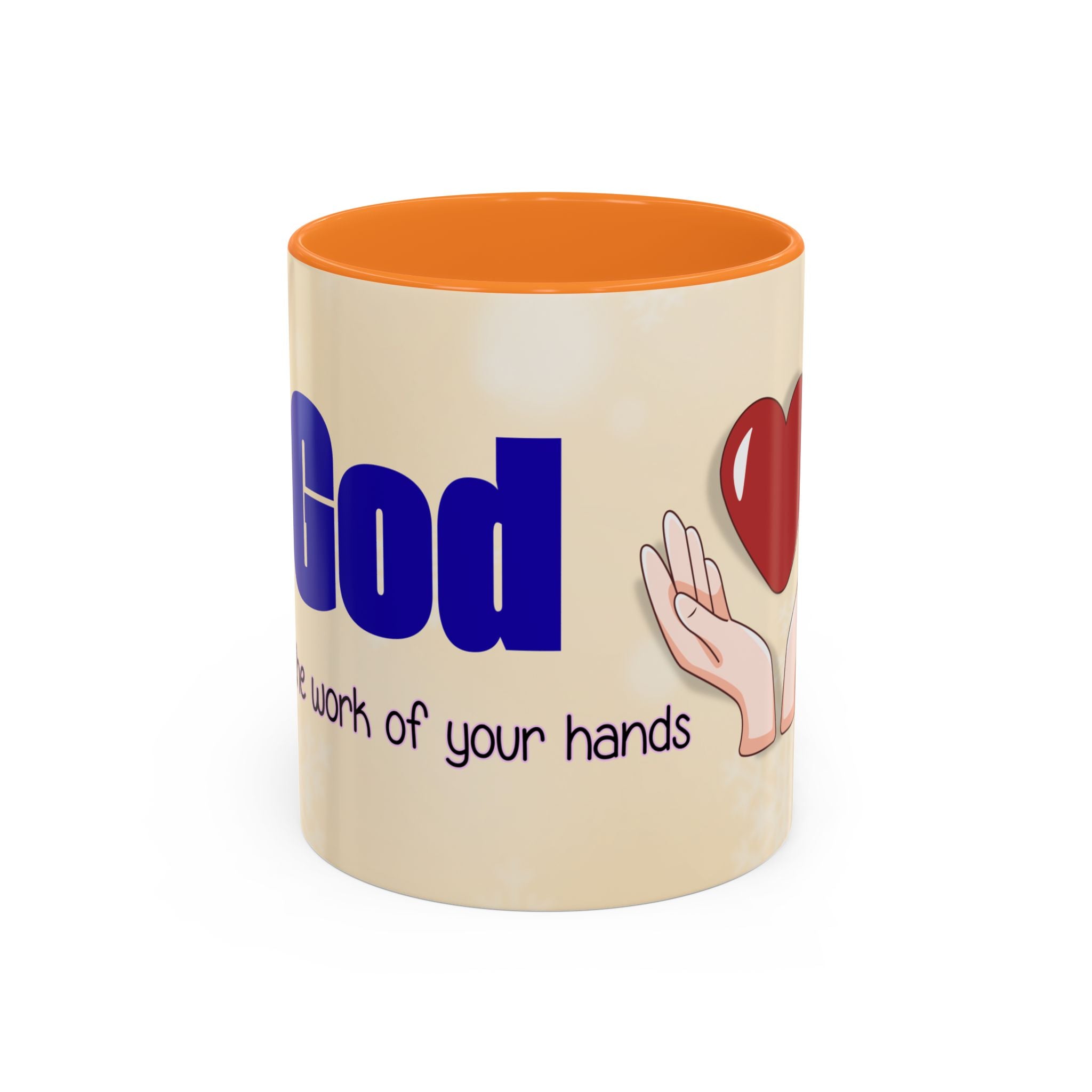Inspirational God Bless Mug — "God, the Work of Your Hands" Ceramic Coffee Cup (11oz/15oz)