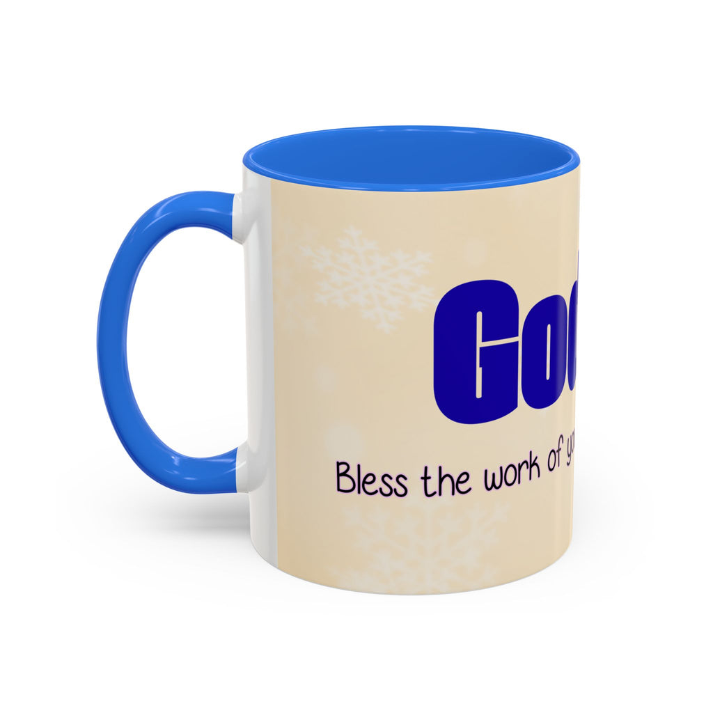 Inspirational God Bless Mug — "God, the Work of Your Hands" Ceramic Coffee Cup (11oz/15oz)