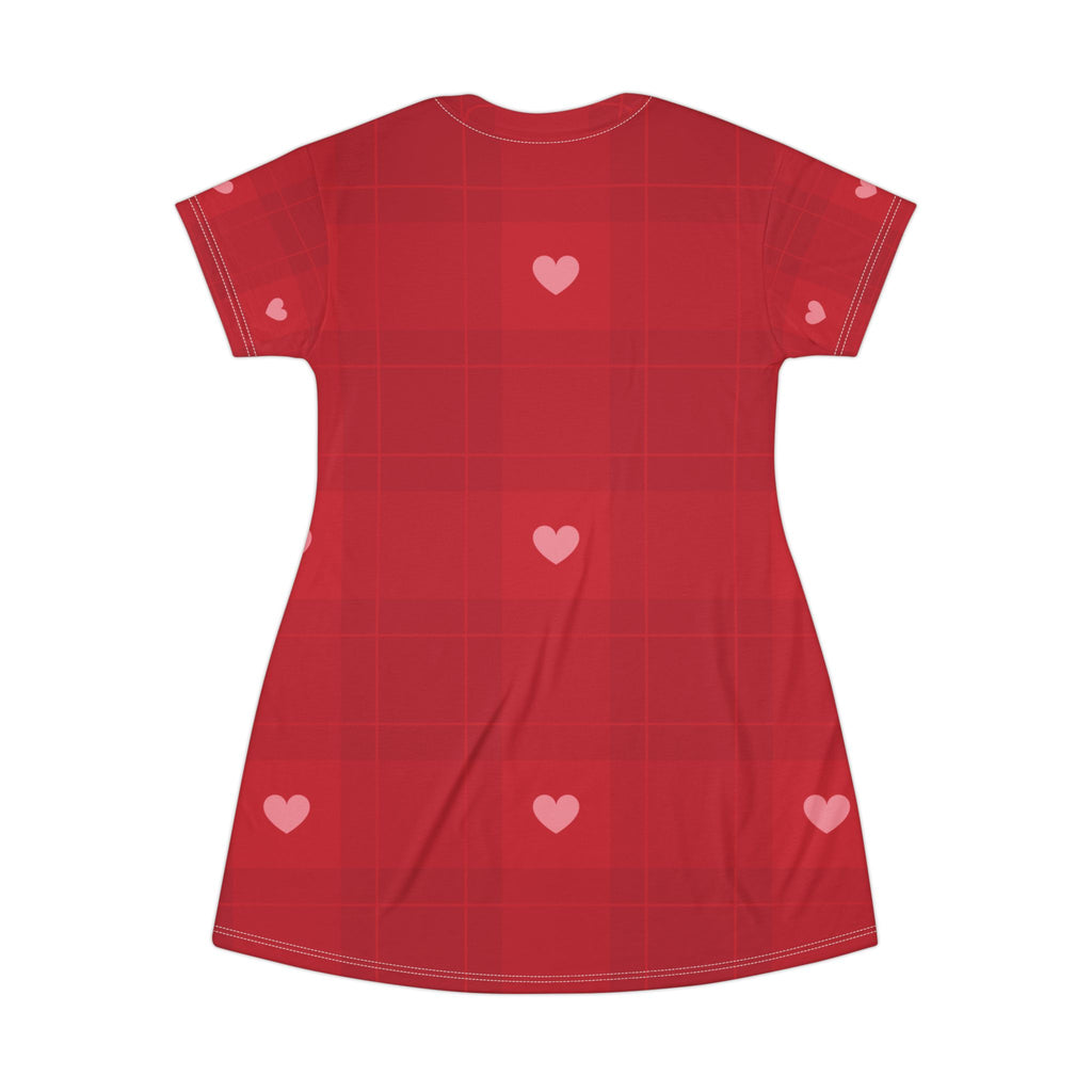 Valentine Red Heart "Love" T-Shirt Dress