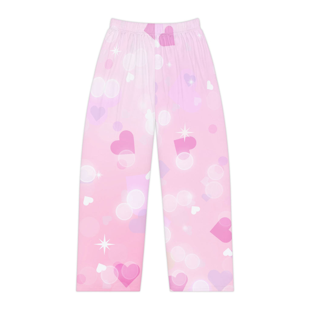 Pink Heart Bokeh Women's Pajama Pants