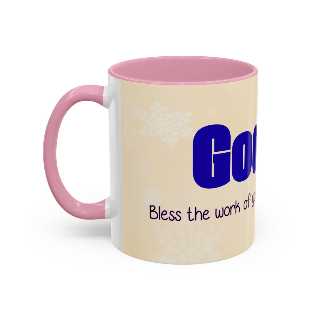 Inspirational God Bless Mug — "God, the Work of Your Hands" Ceramic Coffee Cup (11oz/15oz)