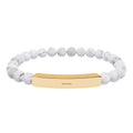 Engravable Natural Stone Stretch Bar Bracelet — Personalized Beaded Bracelet