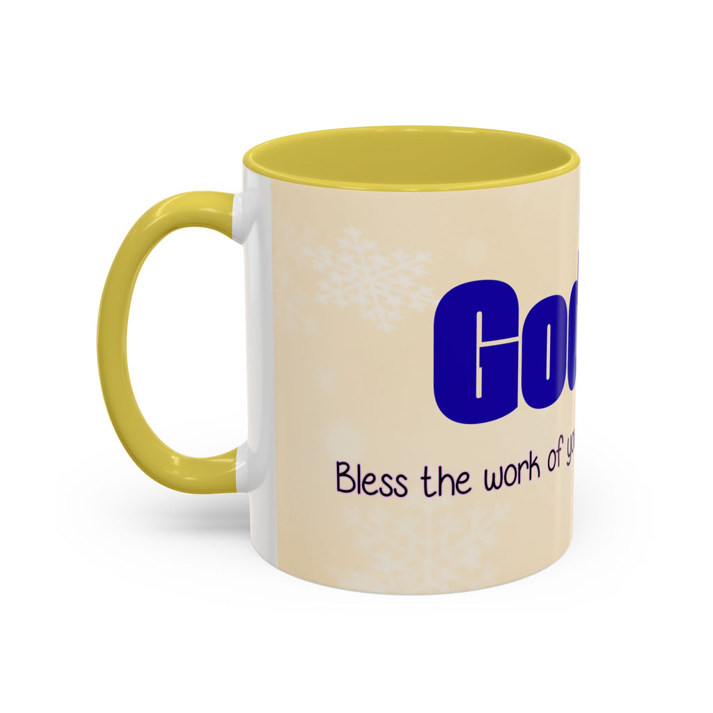 Inspirational God Bless Mug — "God, the Work of Your Hands" Ceramic Coffee Cup (11oz/15oz)