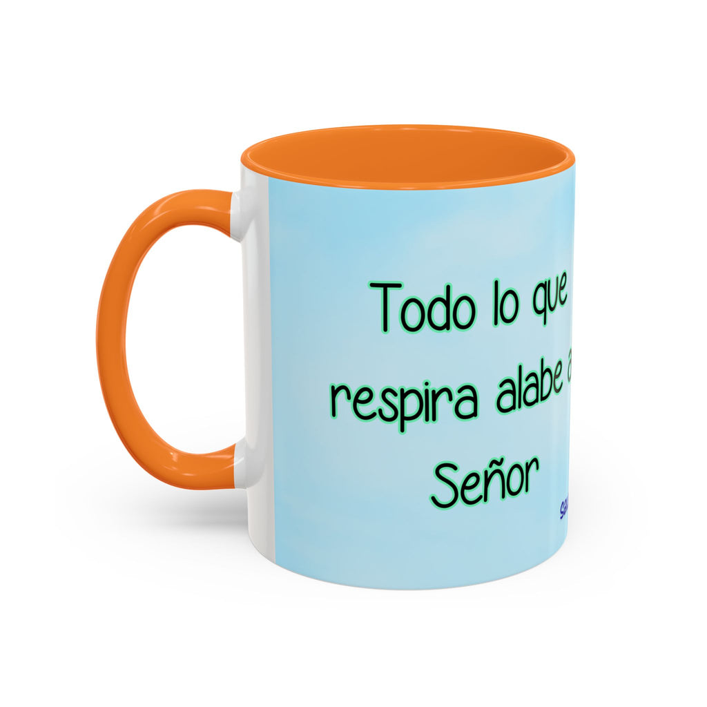 Colorful Mug — Cute Butterfly Psalm 150:6 Spanish Inspirational Coffee Cup (11oz, 15oz)