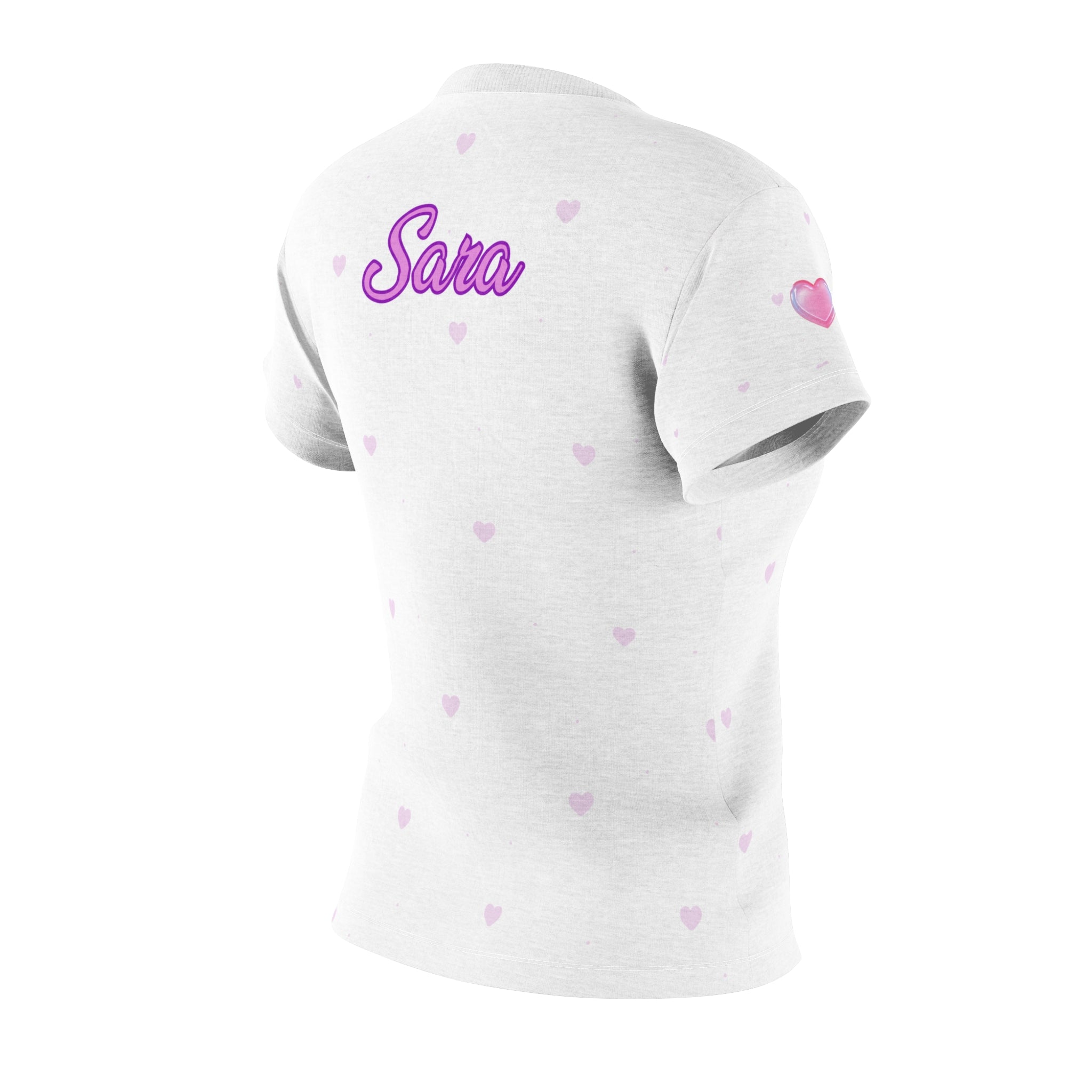 Love Script Women's Tee — Pink Heart All-Over Print