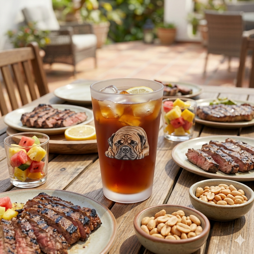 Frosted Pint Glass – Adorable Sleeping Mastiff 16 oz Beer Cup