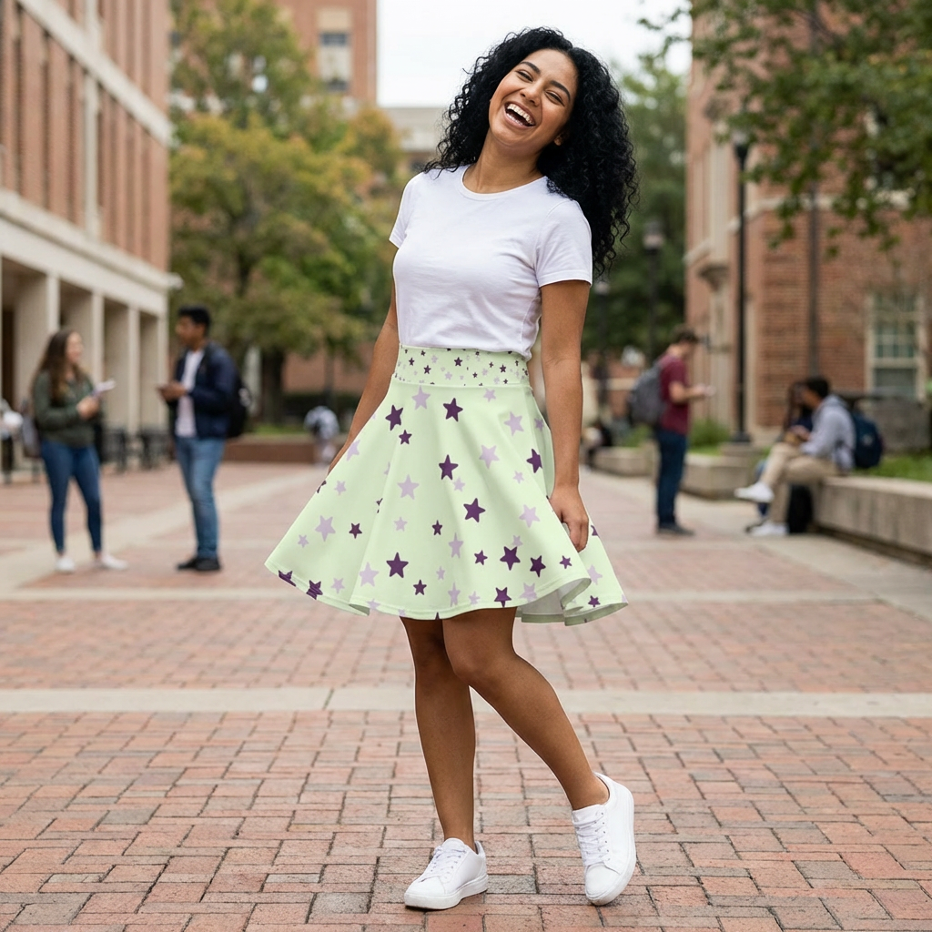 Starry Night. Skater Skirt