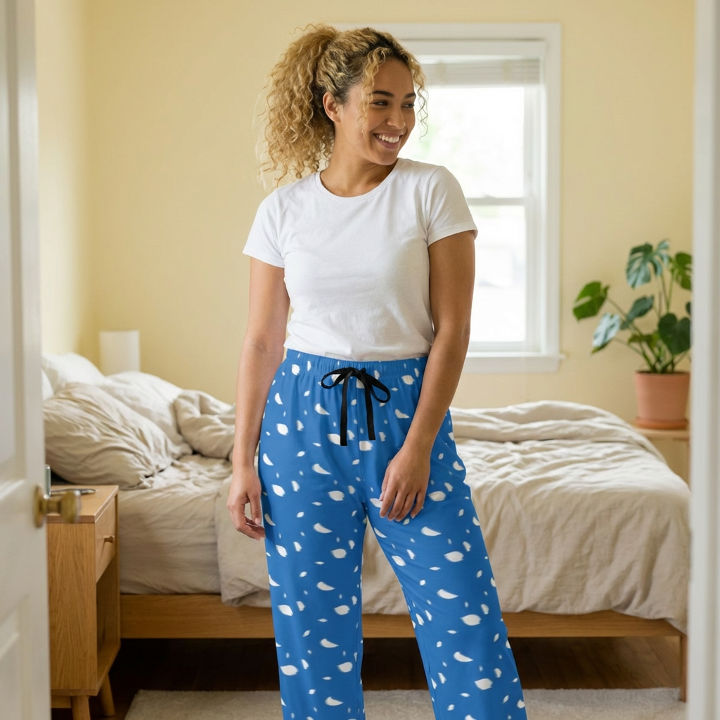 Blue Snowfall Pajama Pants