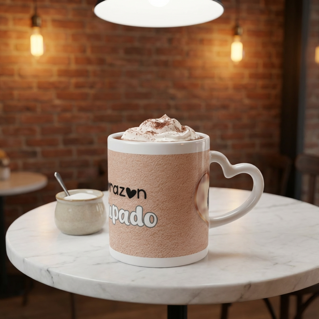 Heart Mug — "Corazón Cupado" Romantic Coffee Cup for Valentine’s Day & Anniversaries