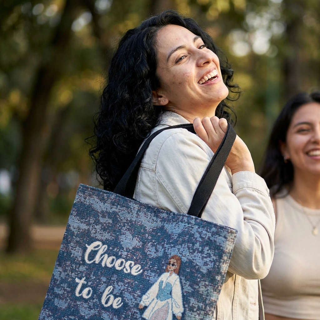 Choose To Be You Woven Tote — Inspirational Graphic Tote Bag