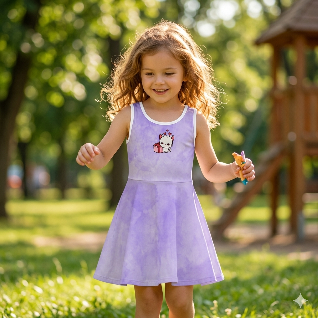 Captivating Purple Watercolor Dress