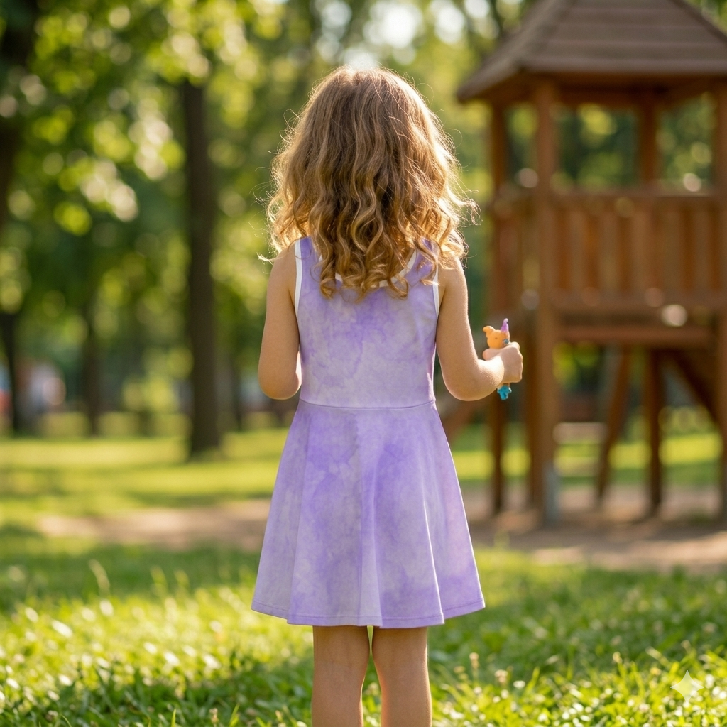 Captivating Purple Watercolor Dress