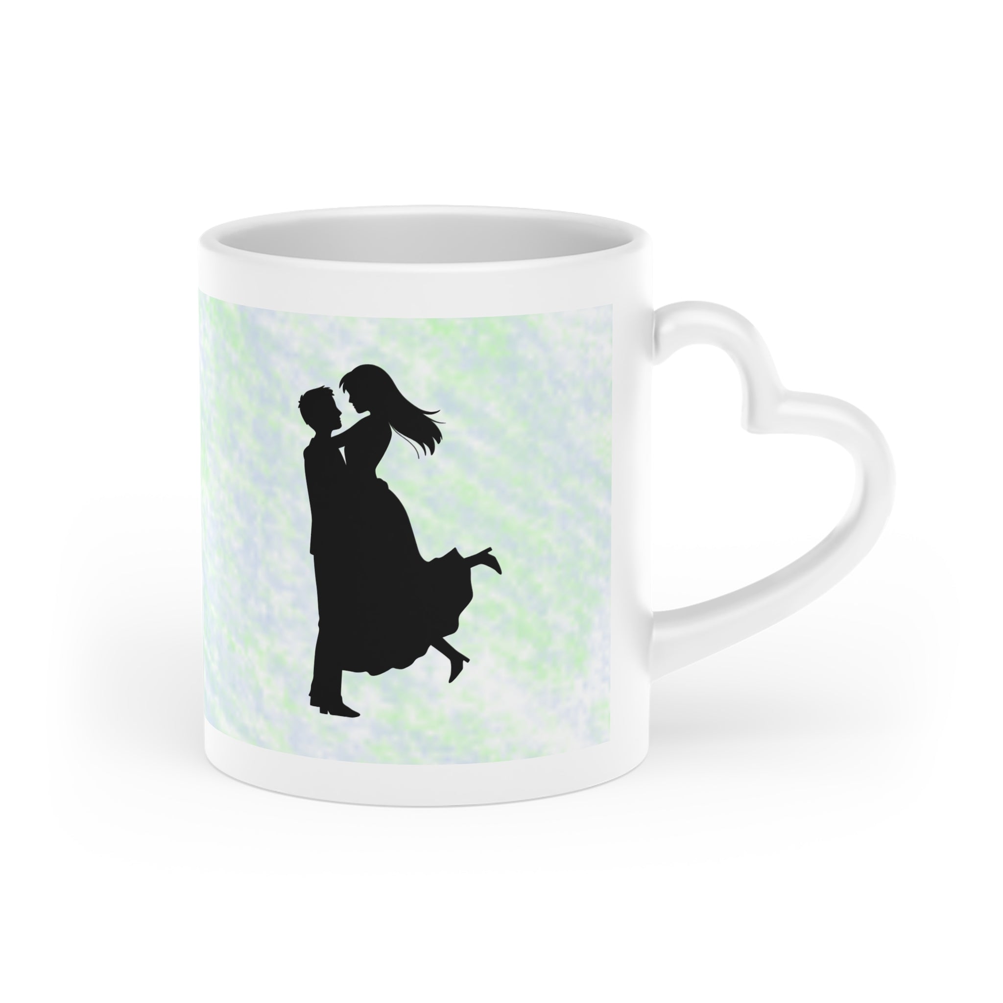 Heart-Shaped Mug — Romantic Couples Coffee Mug with 'Love You' Script, Cute Valentine’s Gift