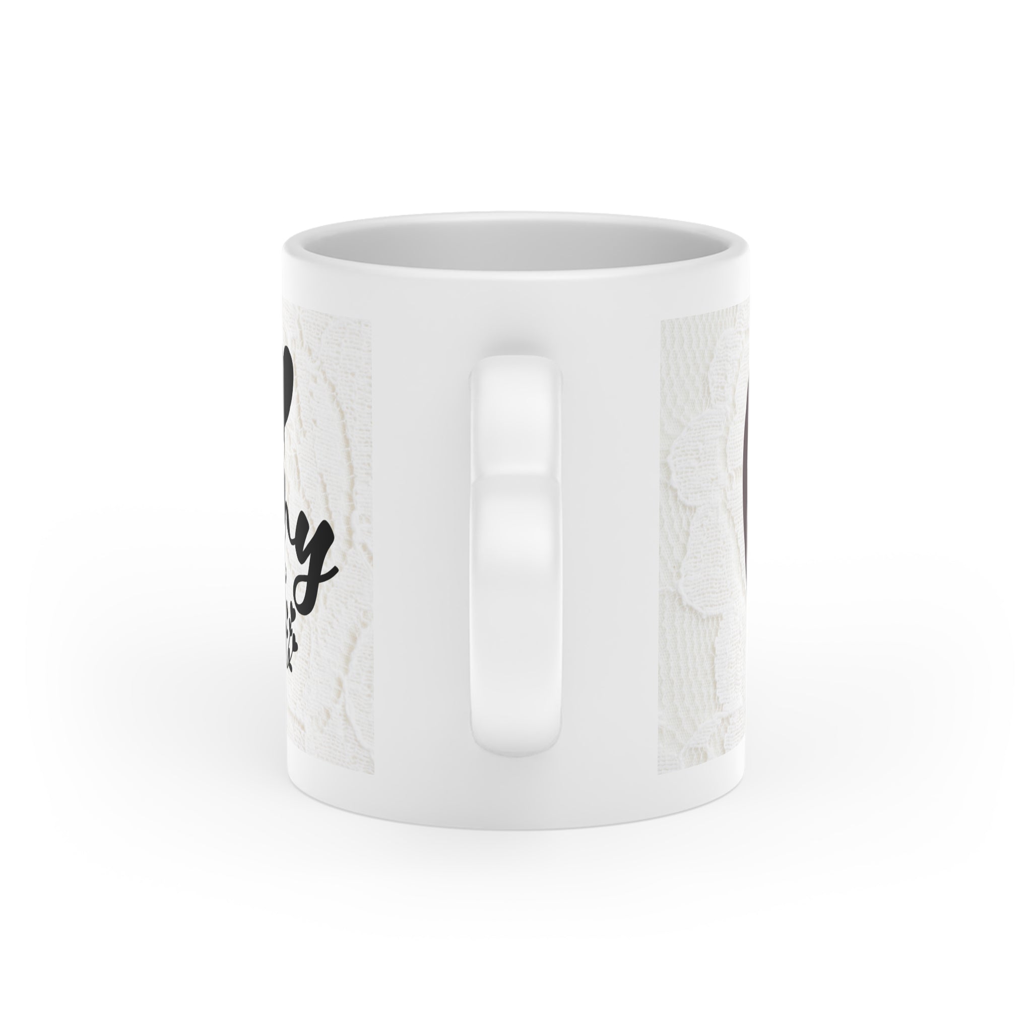 Heart-Shaped Mug — Romantic 'You Are My Heart' Lace Design Valentine’s Coffee Cup