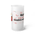 Frosted Beer Mug — 'La felicidad es la suma de pequeños momentos' Floral Design