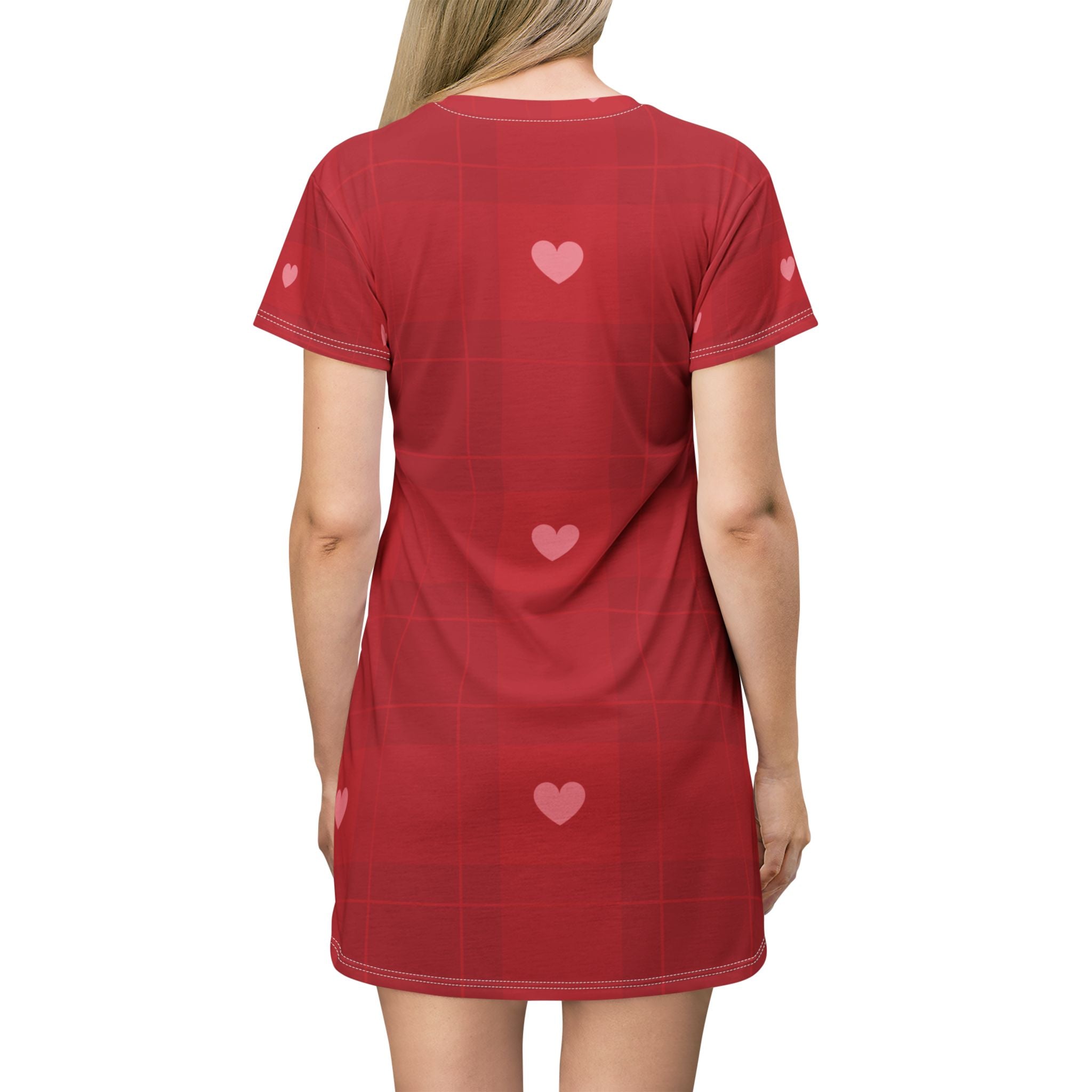 Valentine Red Heart "Love" T-Shirt Dress