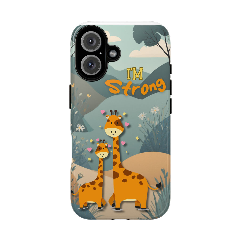 I'm Strong Giraffe Phone Case — Cute Protective iPhone Cover for Kids & Teens