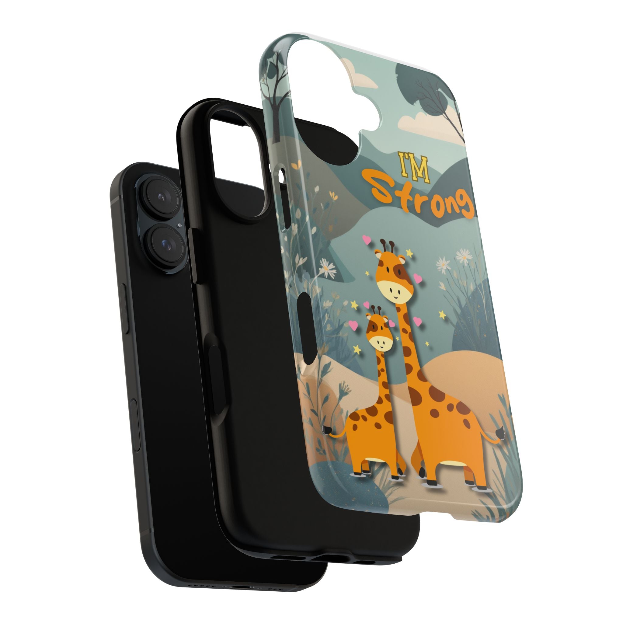 I'm Strong Giraffe Phone Case — Cute Protective iPhone Cover for Kids & Teens