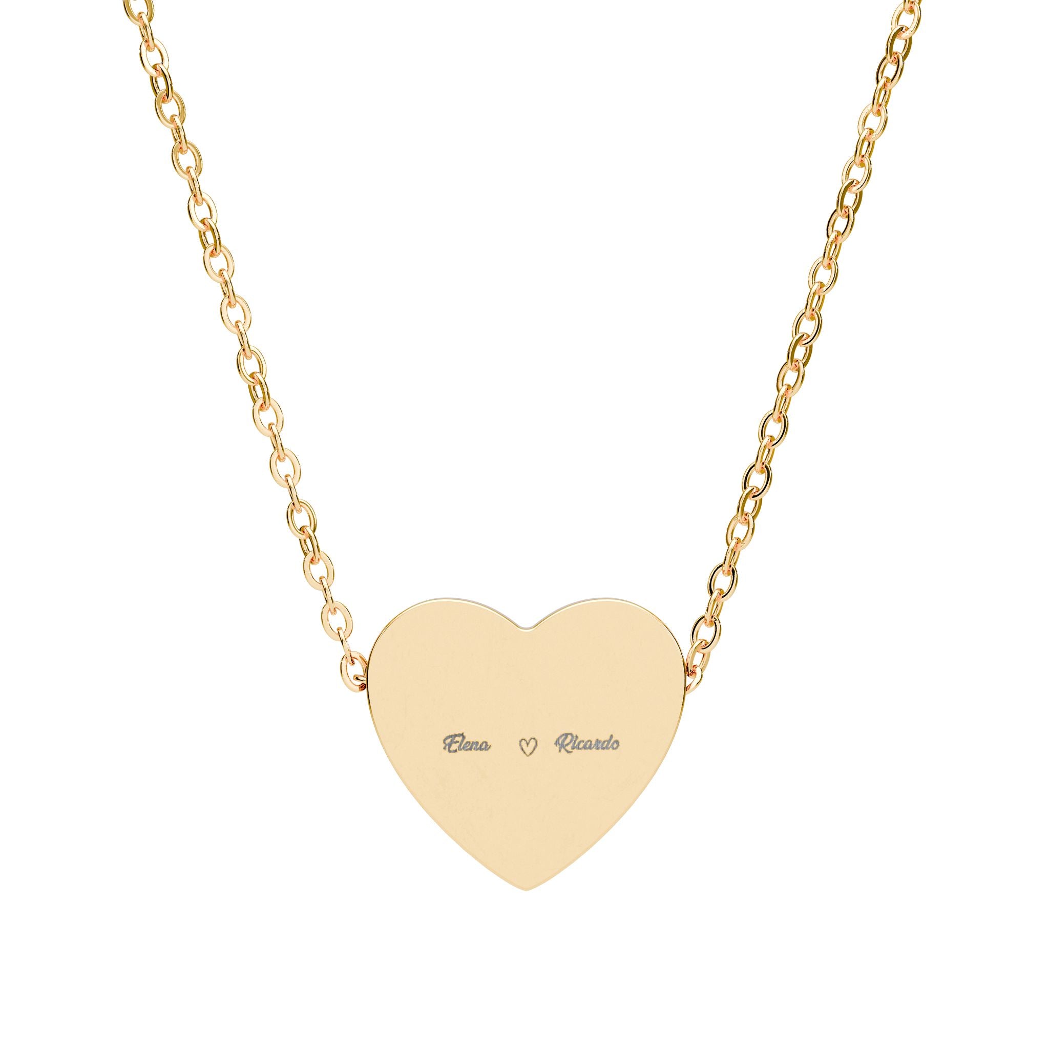 Engravable Heart Necklace — Personalized Name or Date Pendant (Silver & Gold)