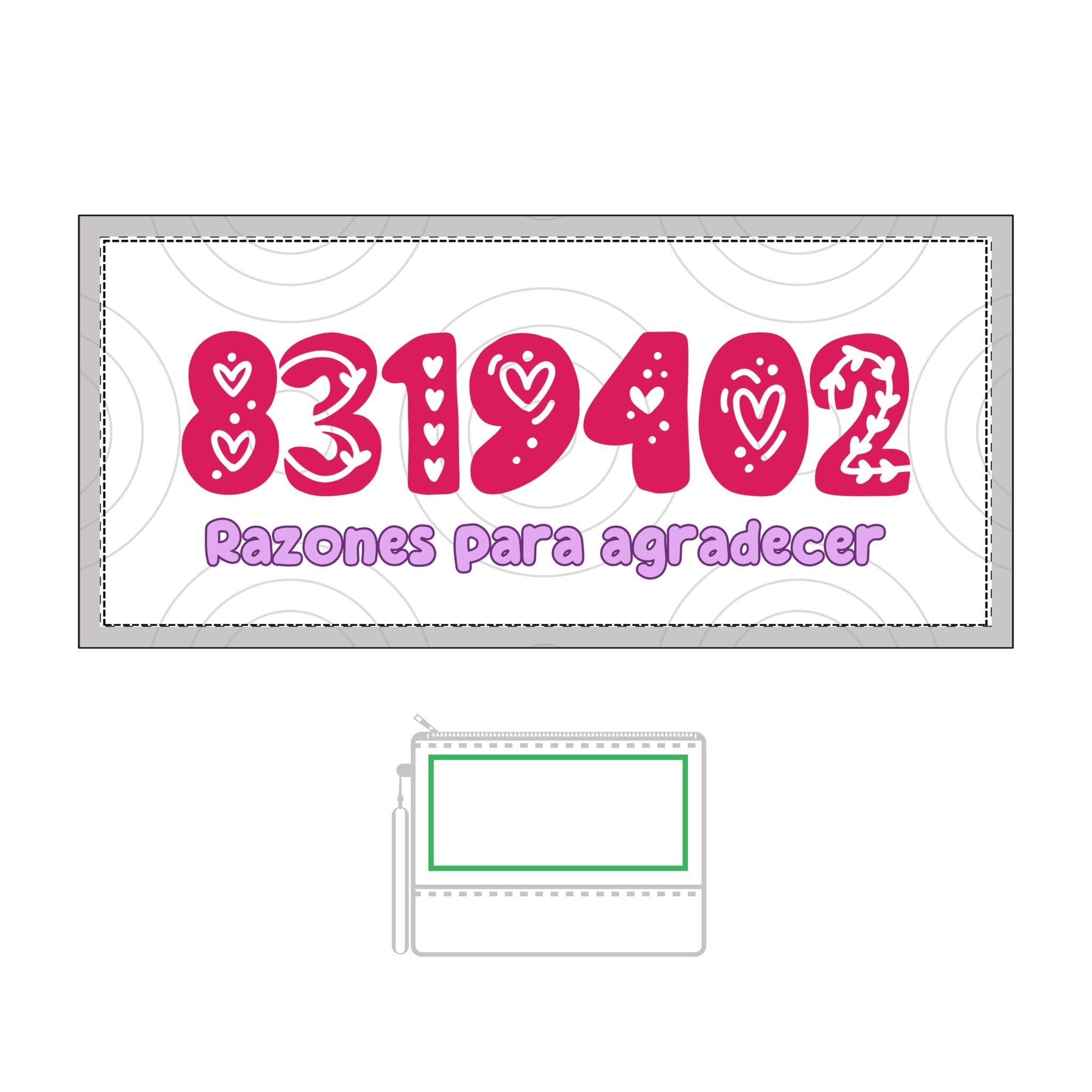 Thermochromic Cosmetic Bag — “8319402 Razones para Agradecer” Heat‑Reactive Makeup Pouch