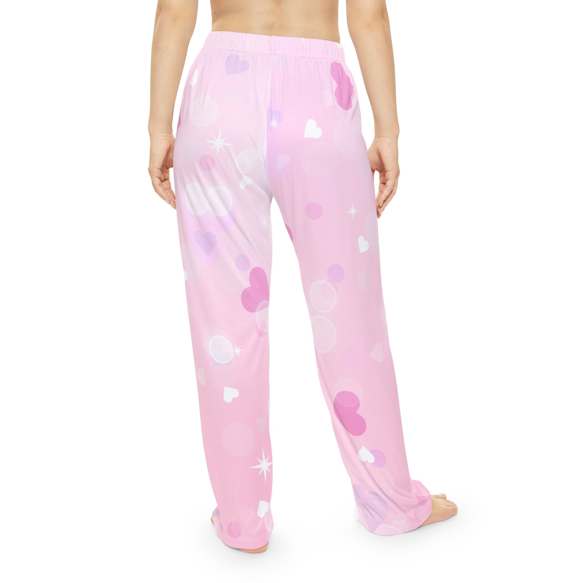 Pink Heart Bokeh Women's Pajama Pants