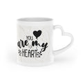 Heart-Shaped Mug — Romantic 'You Are My Heart' Lace Design Valentine’s Coffee Cup