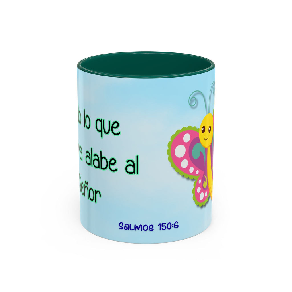Colorful Mug — Cute Butterfly Psalm 150:6 Spanish Inspirational Coffee Cup (11oz, 15oz)