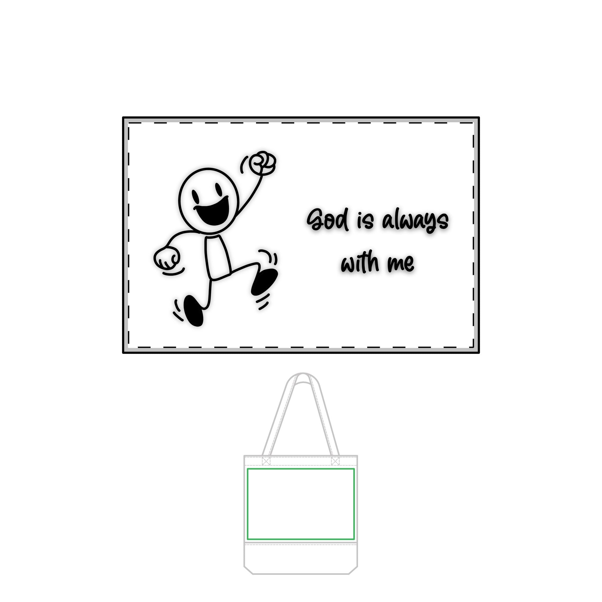 Thermochromic Tote Bag — "God Is Always With Me" Inspirational Heat-Reactive Shopper