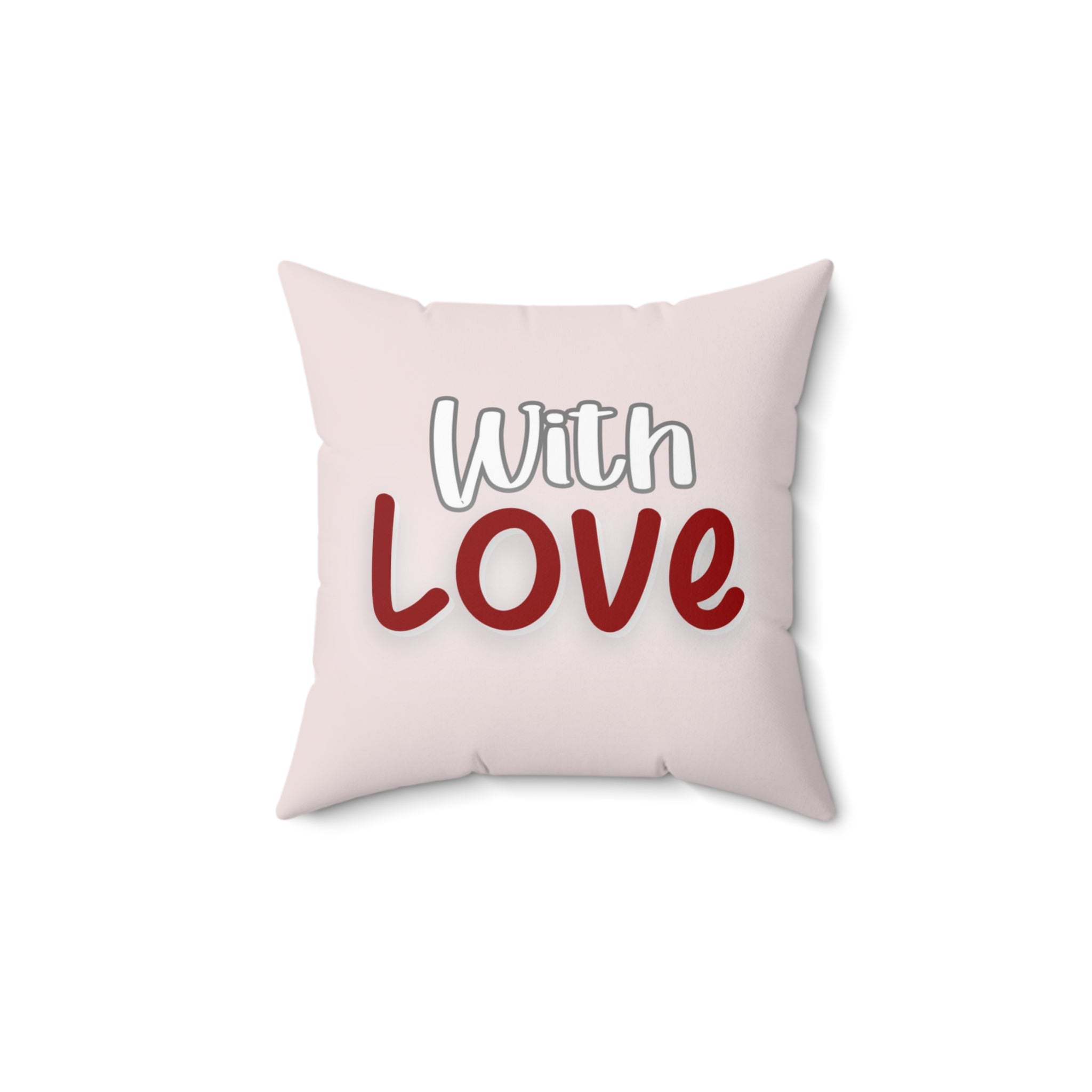With Love Square Pillow – Valentine Heart Decorative Pillow