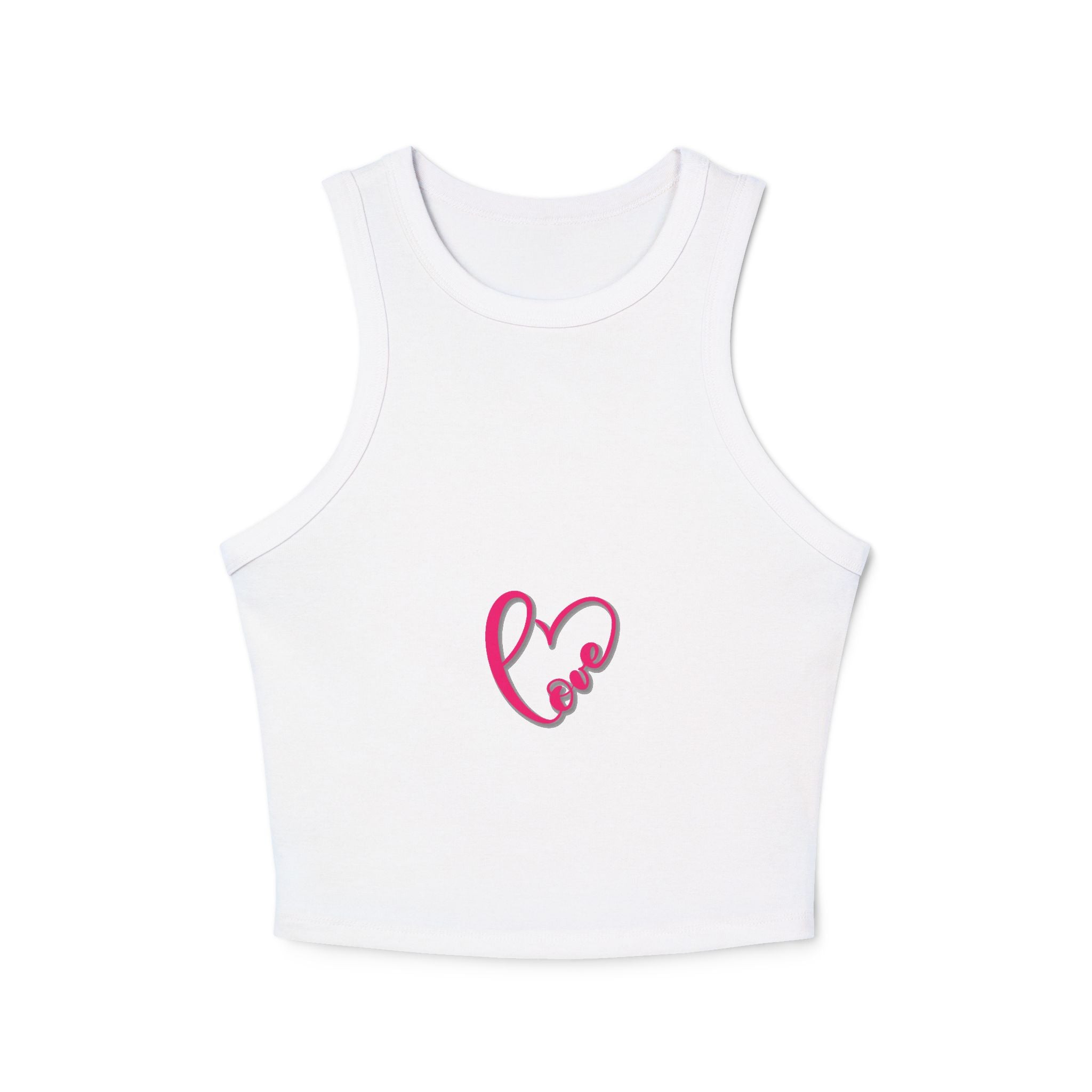 Women's Racer Tank Top — Pink Heart Grid Graphic