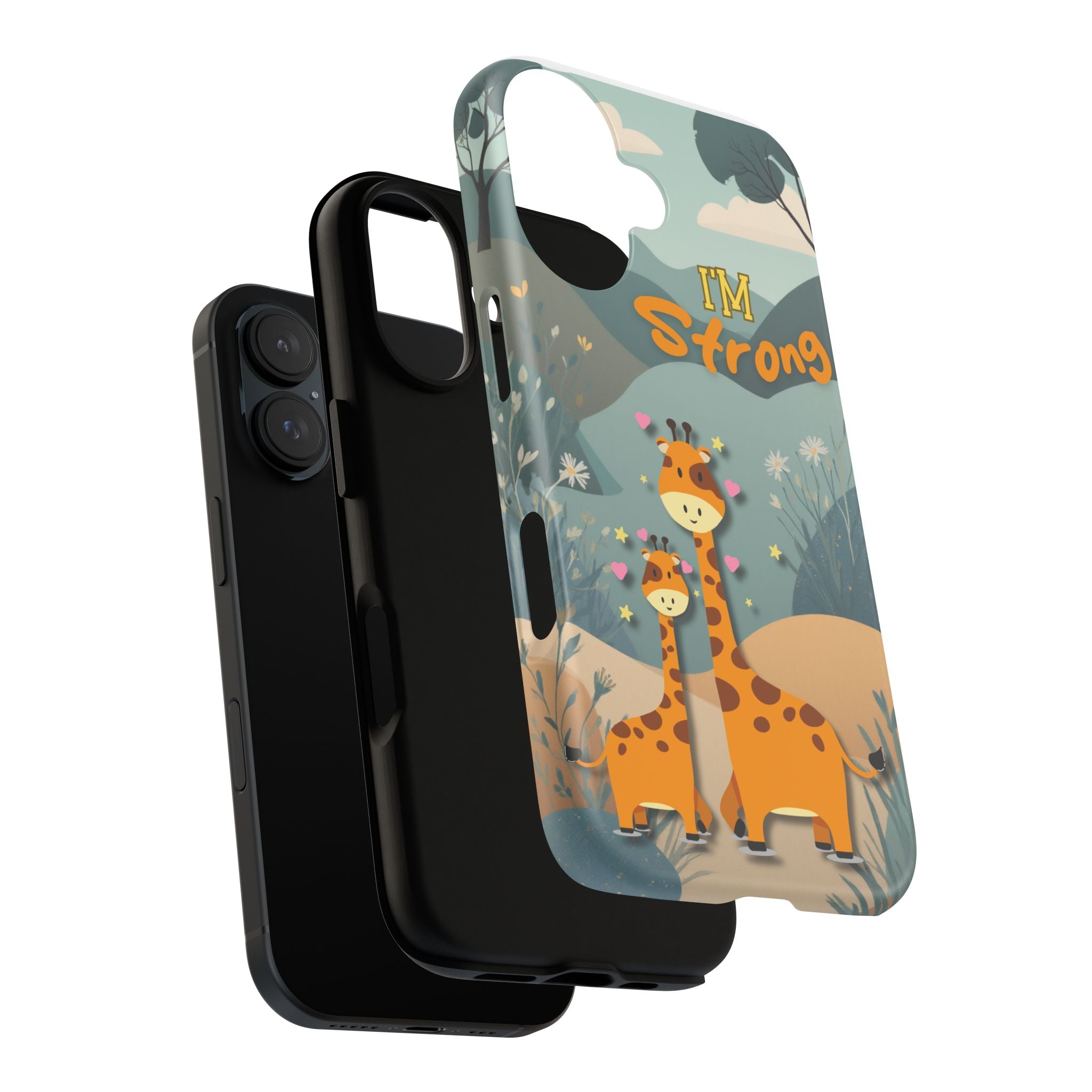I'm Strong Giraffe Phone Case — Cute Protective iPhone Cover for Kids & Teens