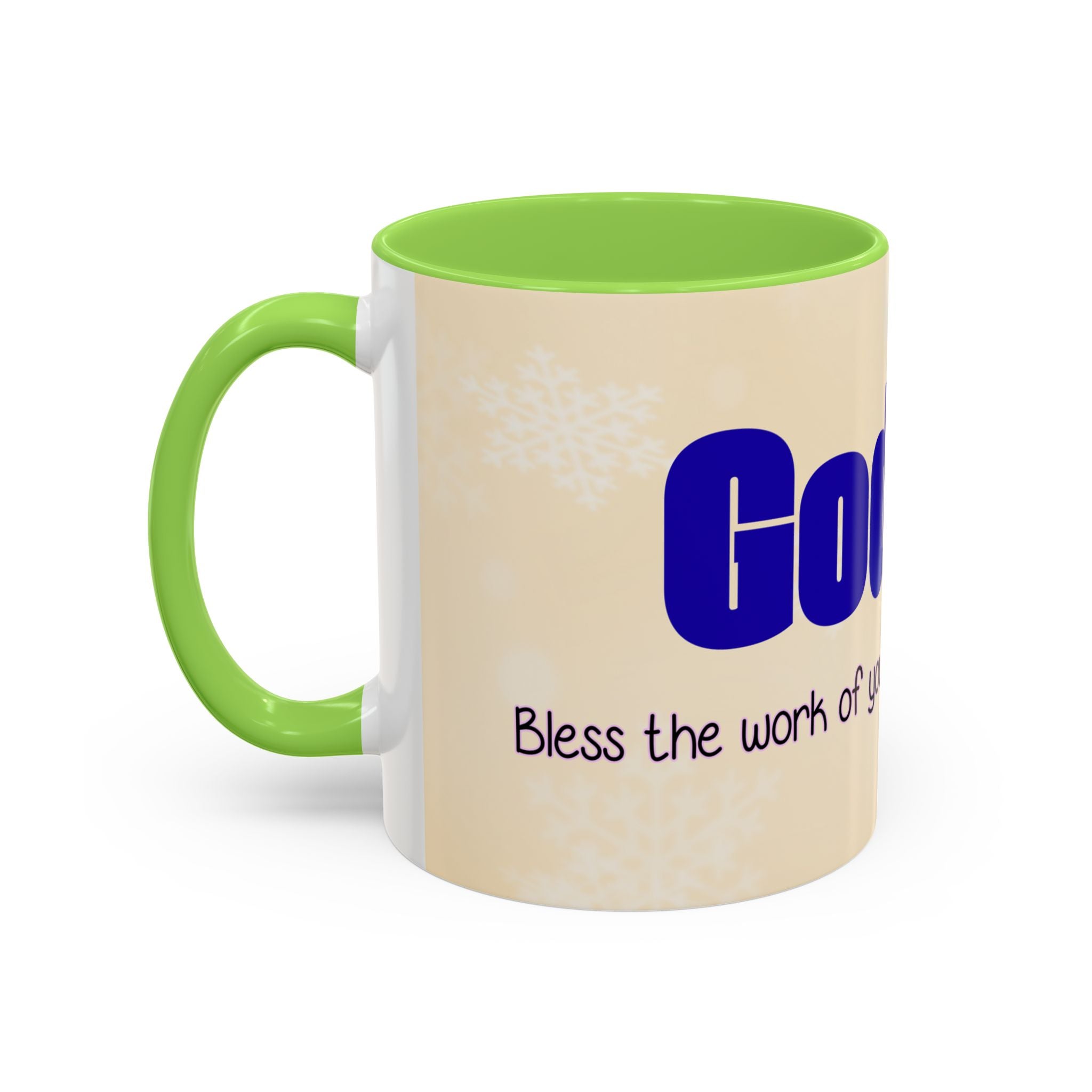 Inspirational God Bless Mug — "God, the Work of Your Hands" Ceramic Coffee Cup (11oz/15oz)